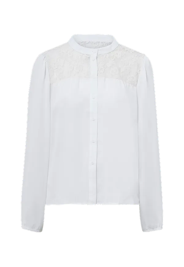 JDY - Blus jdyTheo L/S Lace Shirt Wvn - Vit