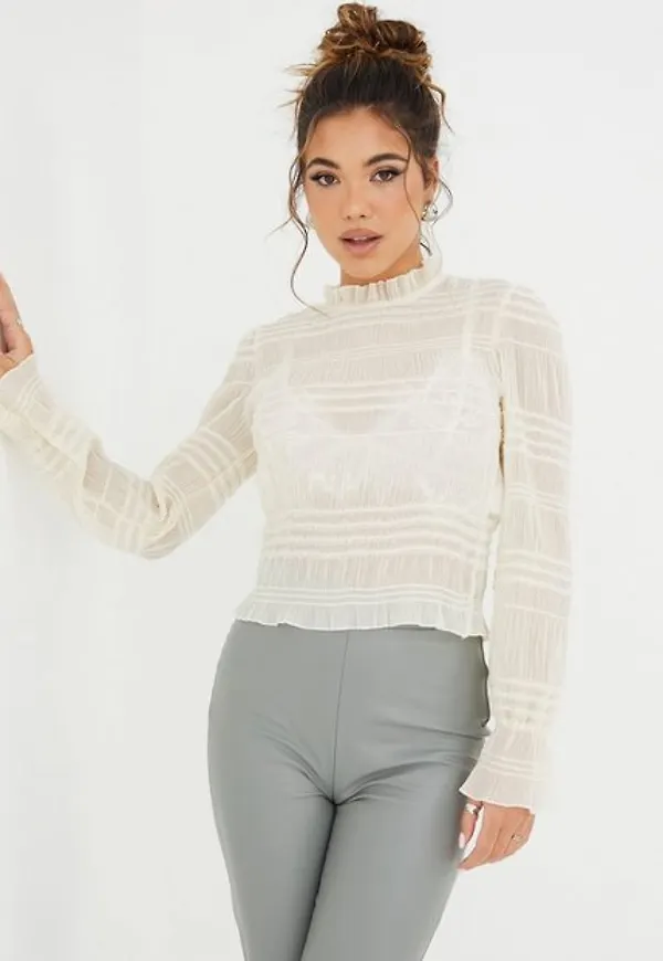 NLY Trend Ruched Glitter Blouse Festblusar