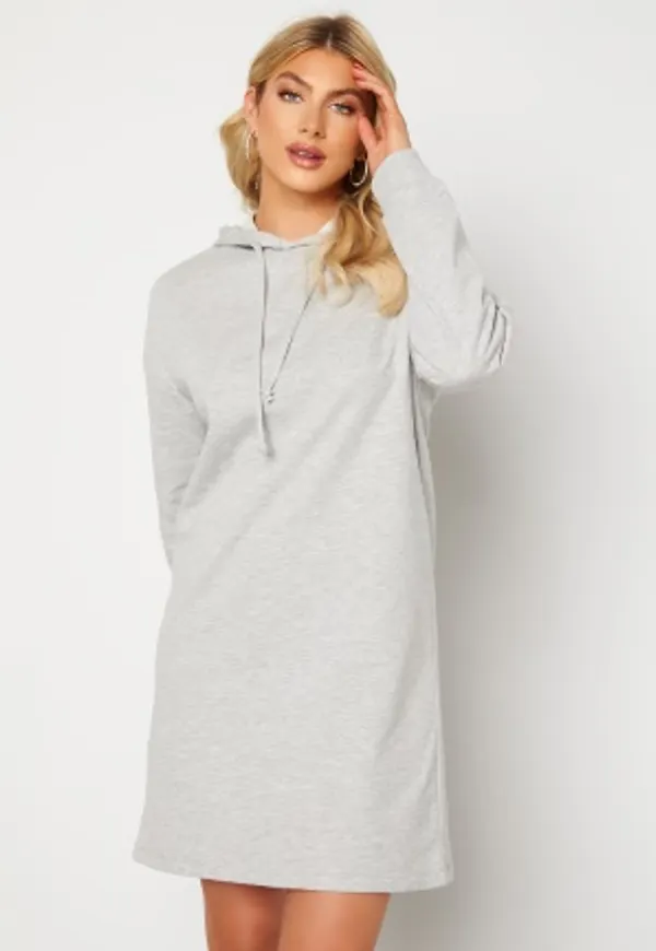 ONLY Dreamer Life Sweat Hood Dress Ligth Grey Melange M