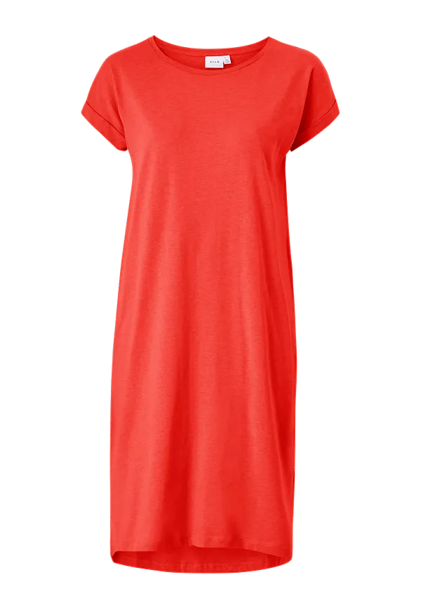 Vila - Klänning viDreamers S/S Knee Dress - Röd