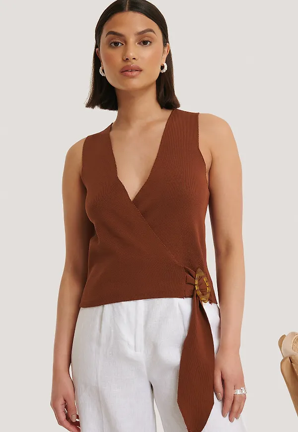 Trendyol Ally Top - Brown