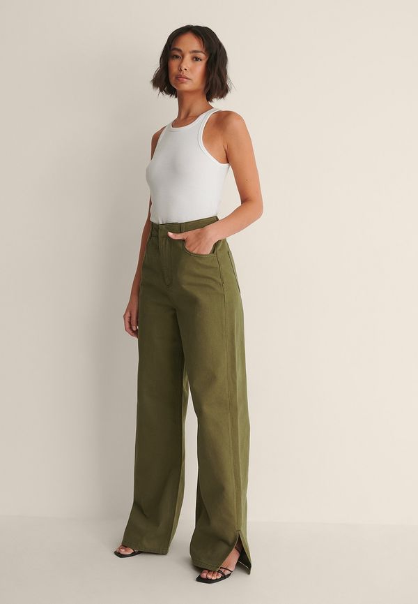 NA-KD Trend Ekologisk Skräddarsydda Denimbyxor - Green