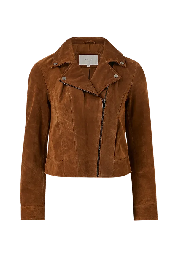 Vila - Mockajacka viSusa Suede Jacket - Brun