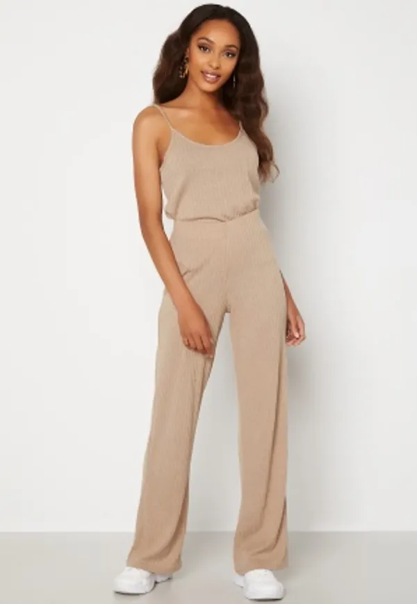 BUBBLEROOM Zilla fine knitted trousers Beige melange S