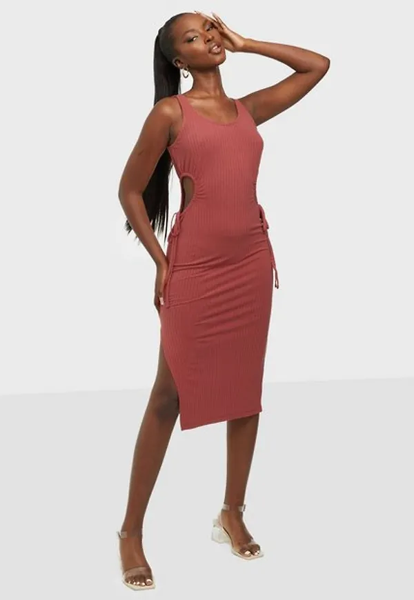 NLY Trend Double Cut Out Rib Dress Fodralklänningar