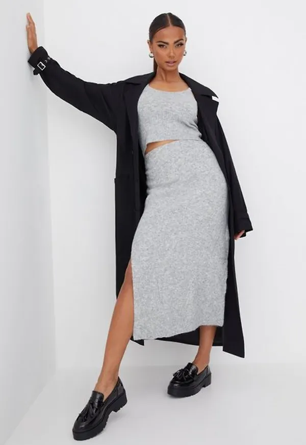 Noisy May Nmtine Knit Long Slit Skirt Midikjolar