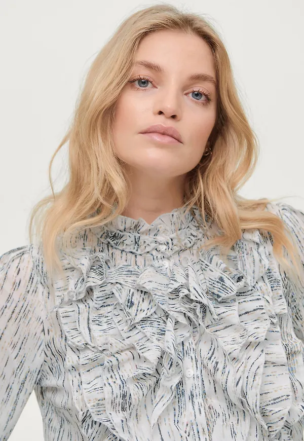Saint Tropez - Volangblus LillySZ 3/4 Shirt - Vit