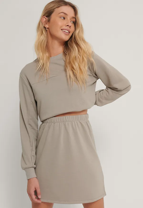 NA-KD Reborn Ekologisk Minikjol - Grey