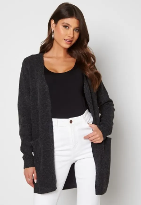 VERO MODA Doffy LS Short Open Cardigan Black Detail:Melange XL