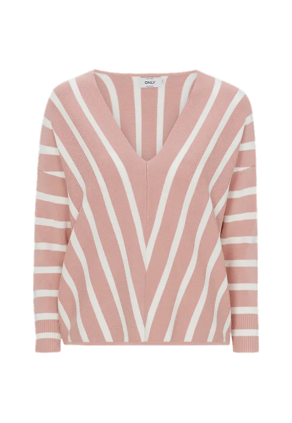 Only - Tröja onlAya 7/8 V-neck Pullover - Rosa