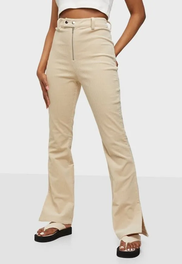 NLY Trend High Waist Slit Cord Pants Byxor