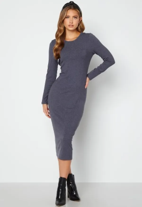 BUBBLEROOM Nella rib dress Blue melange S