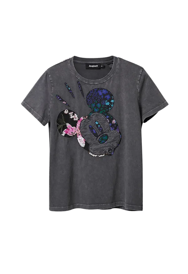 Desigual - Topp TS_Mickey Camo 2067 - Svart