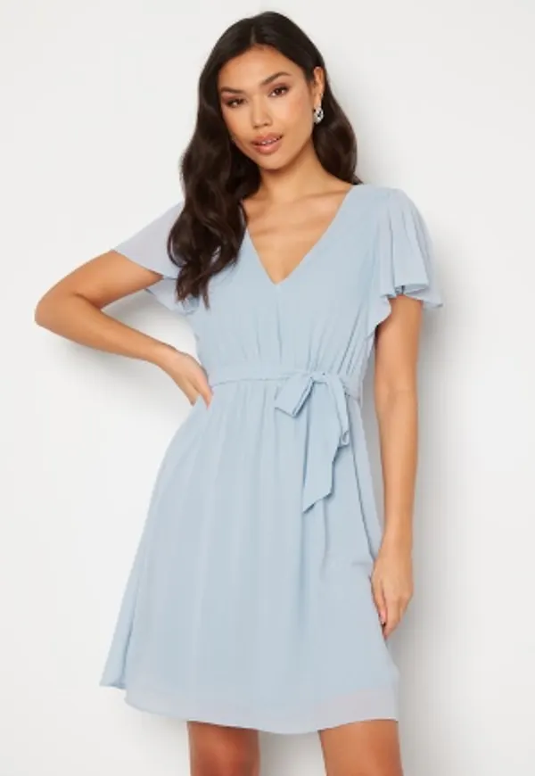 VILA Micada V-Neck S/S Dress Kentucky Blue 42
