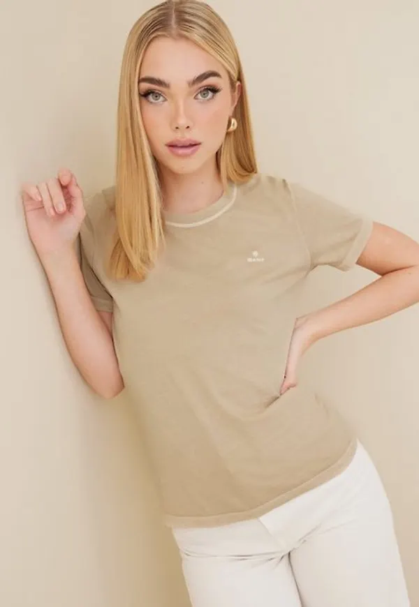 Gant D2. Sunfaded C-Neck Ss T-Shirt T-shirts Desert