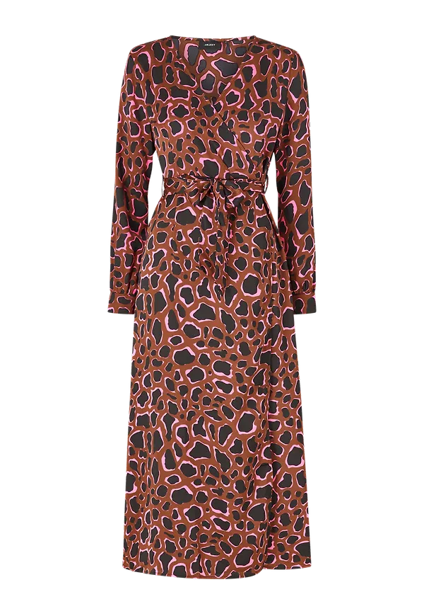 Object - Omlottklänning objGerda L/S Dress - Brun