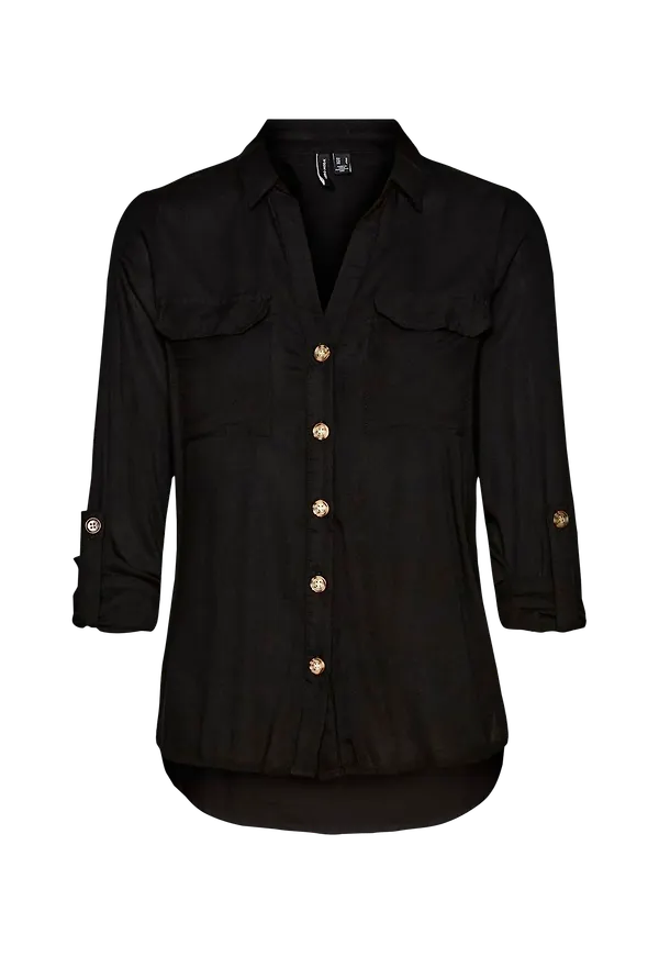 Vero Moda - Skjorta vmBumpy L/S Shirt - Svart