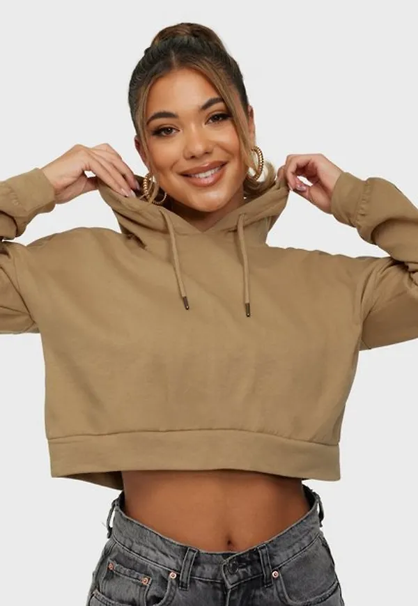 Vila Virust L/S Cropped Hoodie Sweat/Ka Hoodies