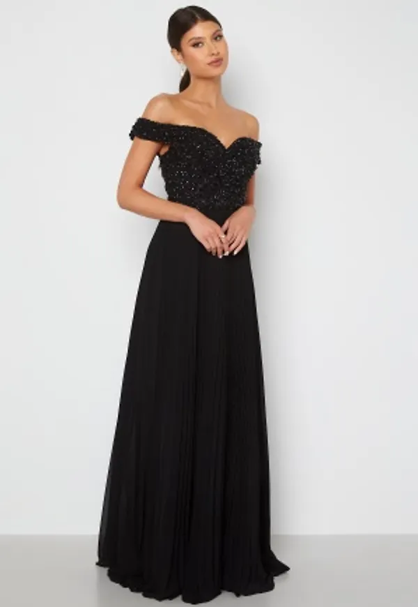 Christian Koehlert Evening Dress With Pleated Skirt Phantom Black 32