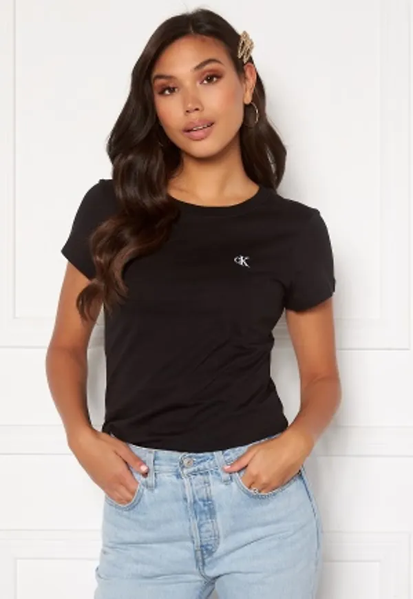Calvin Klein Jeans CK Embroidery Slim Tee BAE CK Black M