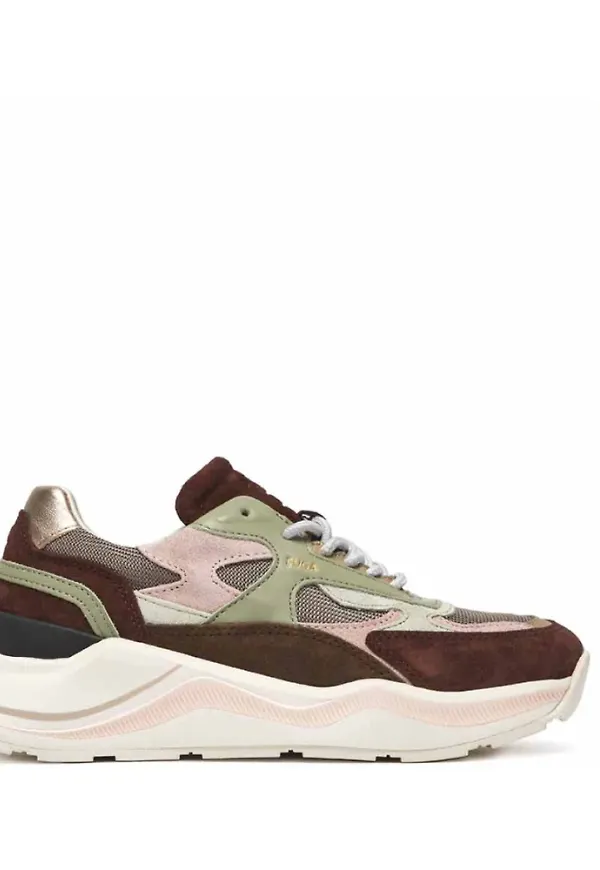 D.a.t.e., Skor, Dam, 39 EU, Bomull, Metallic Platinum and Mint Sneakers