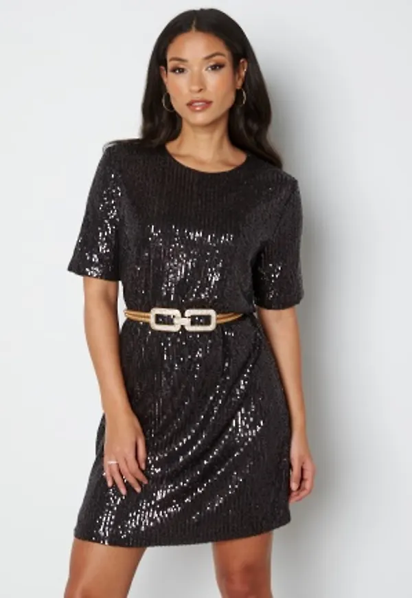 ONLY Bae S/S Tee Sequins Dress Black S