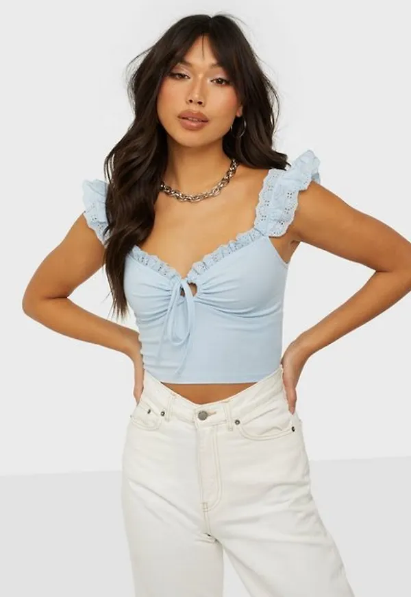 NLY Trend In Love Top Toppar Ljus Blå