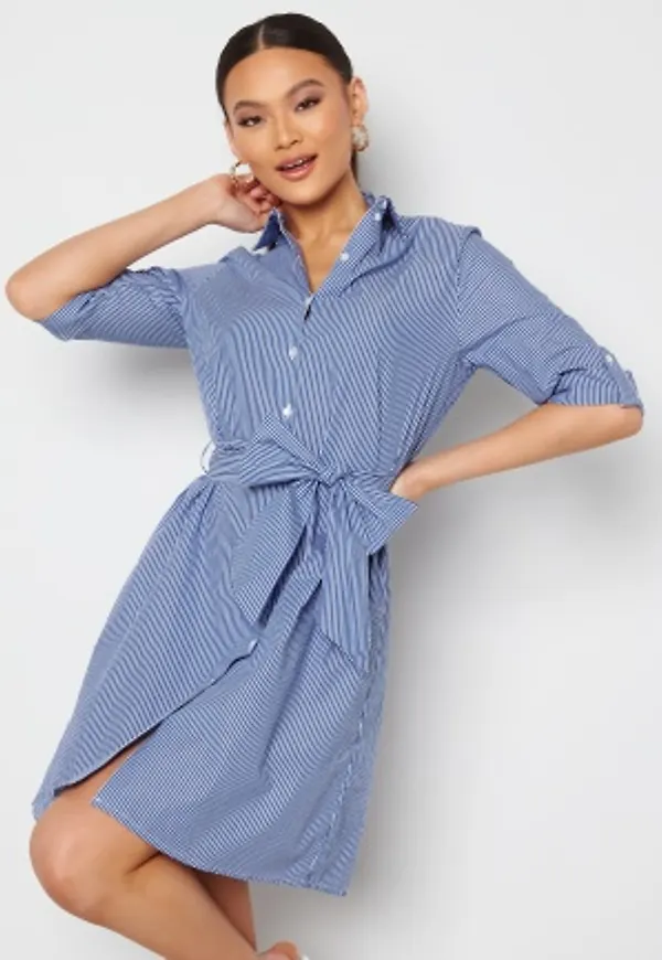 JDY Hall 3/4 Shirt Dress Wedgewood Stripes:Wh 34