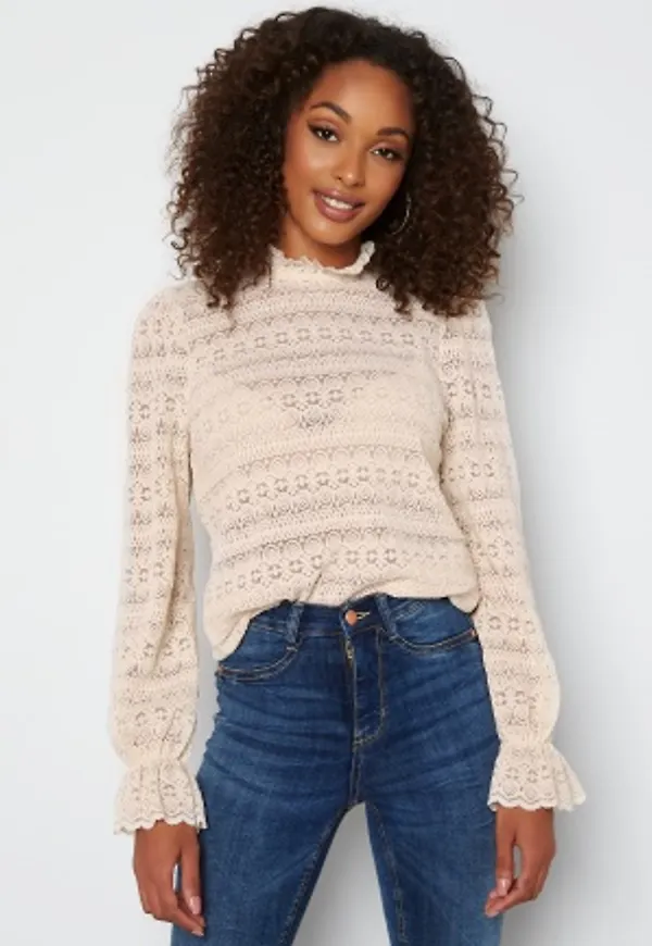 VILA Chikka High Neck Top Birch L