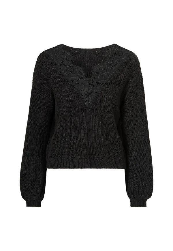 Only - Tröja onlXenia Life L/S Pullover - Svart