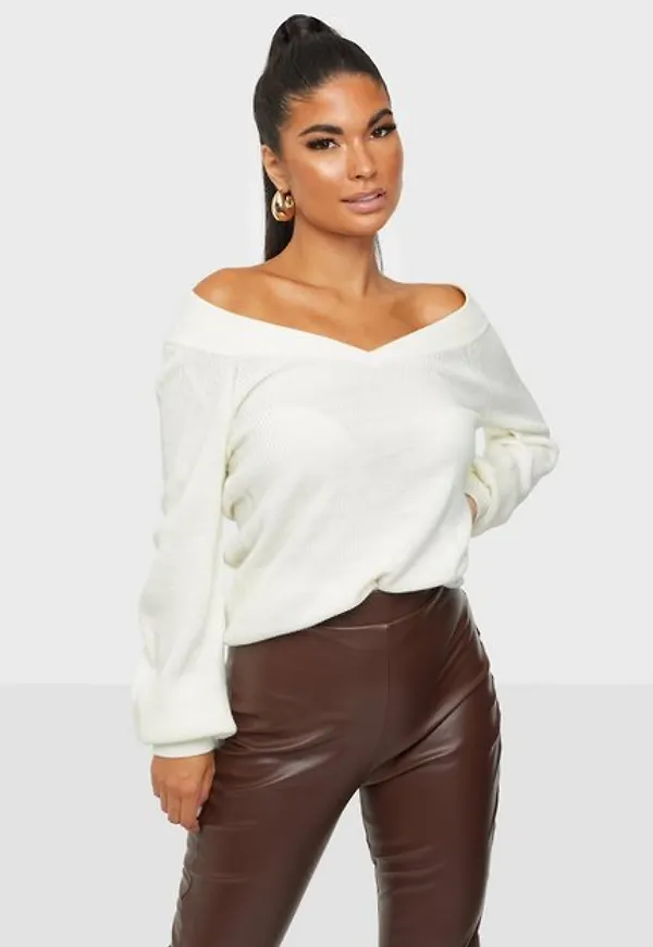 Vila Vimyntani L/S V-Neck Knit Top/L Stickade tröjor