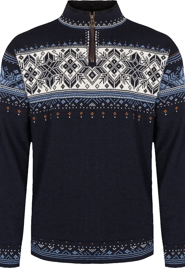 Dale of Norway Men's Blyfjell Knit Sweater Navy/Red/Offwhite/Indigo Blue