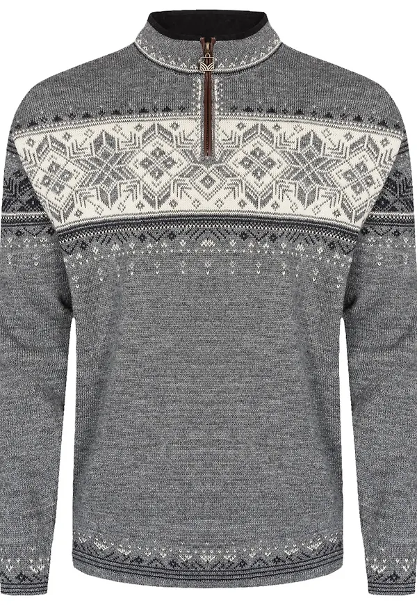 Dale of Norway Men's Blyfjell Knit Sweater Smoke/Dark Charcoal/Offwhite/Light Charcoal