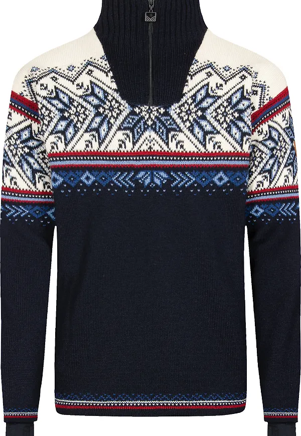 Dale of Norway Men's Vail Weatherproof Sweater Navyredroseoffwhite