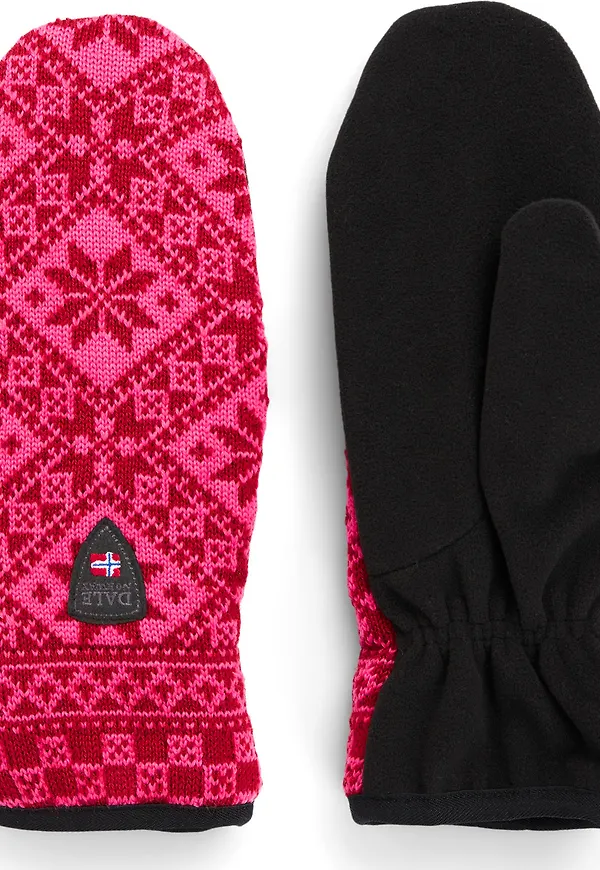 Dale of Norway Unisex Bjorøy Polar Mittens Red Rose/Allium