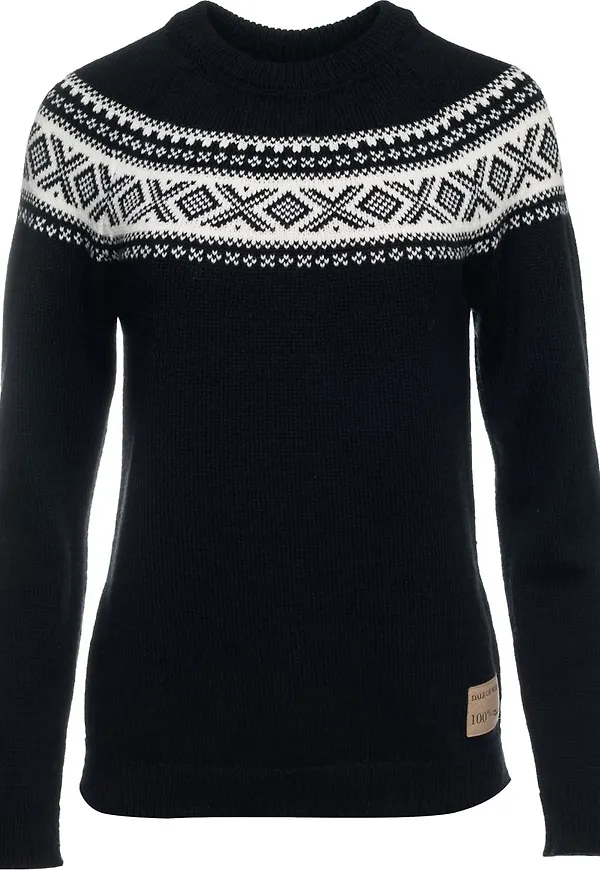 Dale of Norway Women's Vågsøy Wool Sweater Black Offwhite