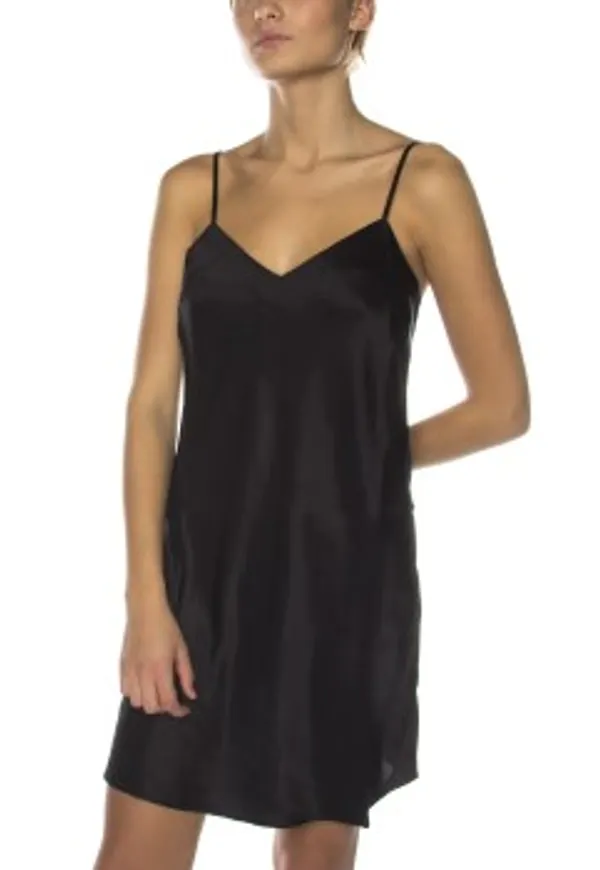 Damella 44001 Nightdress Svart silke X-Large Dam