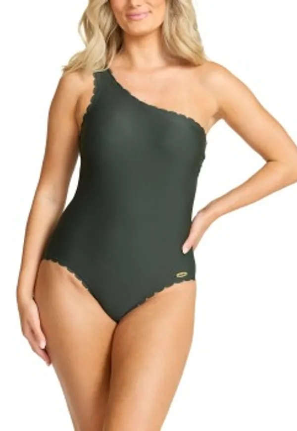 Damella Alyssa Wavy Swimsuit Mörkgrön 42 Dam