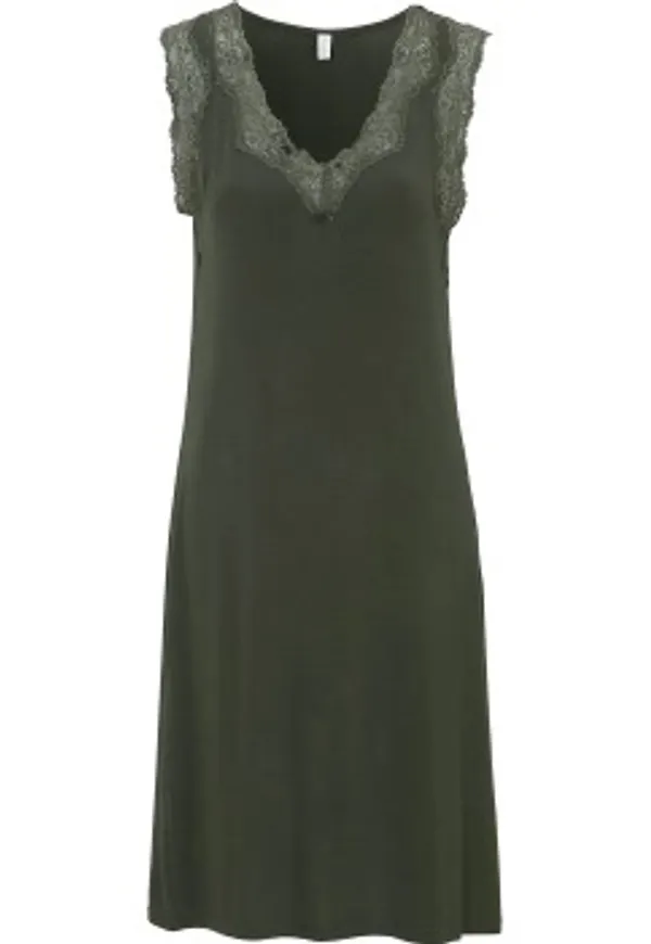 Damella Bamboo With Lace Nightdress Oliv Bambu X-Large Dam