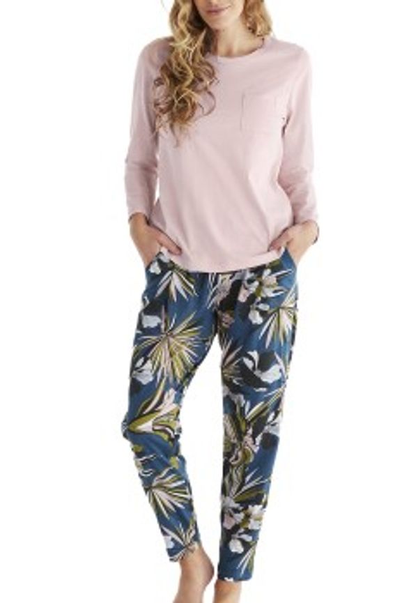 Damella Botanical Pyjamas Set Blå m blommor bomull XX-Large Dam