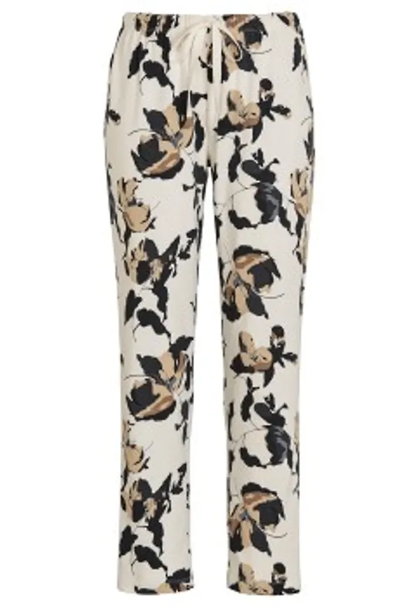 Damella Greymelange Flower Pants Creme Medium Dam