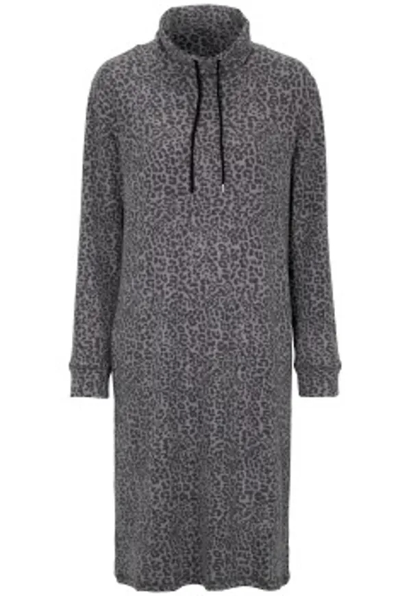 Damella Knitted Long Sleeve Lounge Dress Leopard XX-Large Dam
