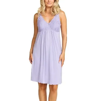 Damella Louise Nightdress Without Sleeves Lila viskos Large Dam