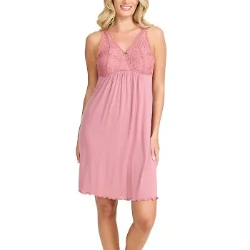 Damella Louise Nightdress Without Sleeves Rosa viskos Small Dam
