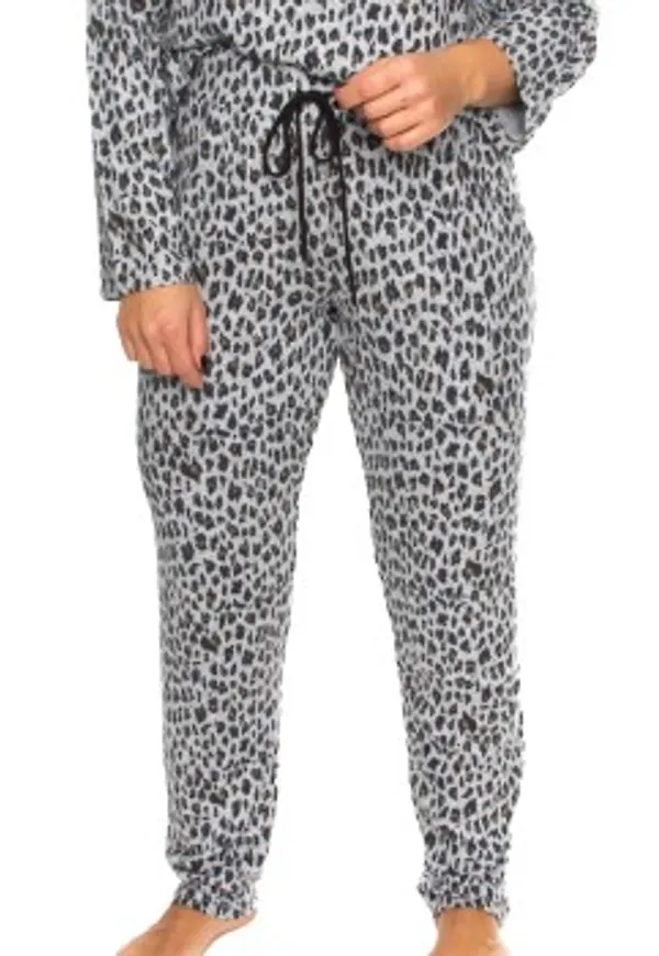 Damella Melange Brushed Trousers Grå Large Dam
