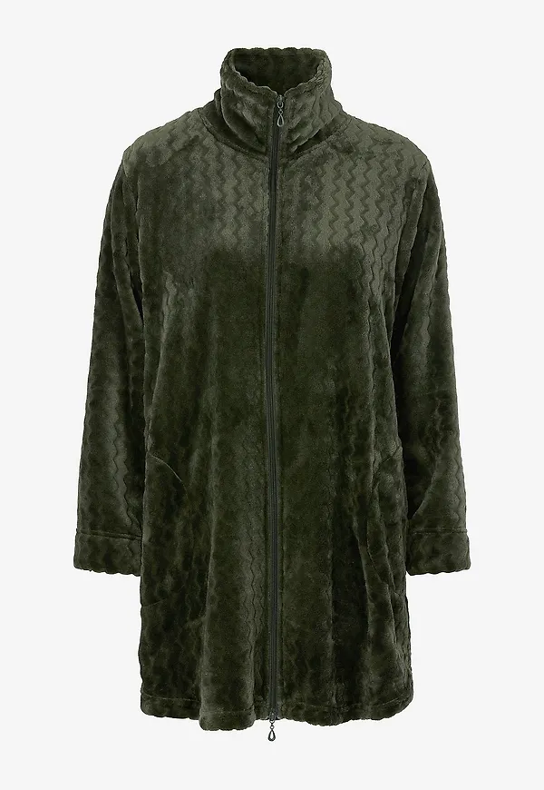 Damella - Morgonrock Fleece - Grön