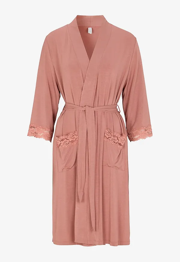 Damella - Morgonrock Robe - Rosa