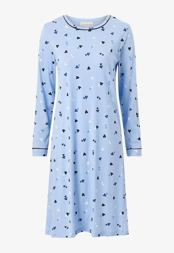 Damella - Nattlinne Nightdress long sleeve - Blå