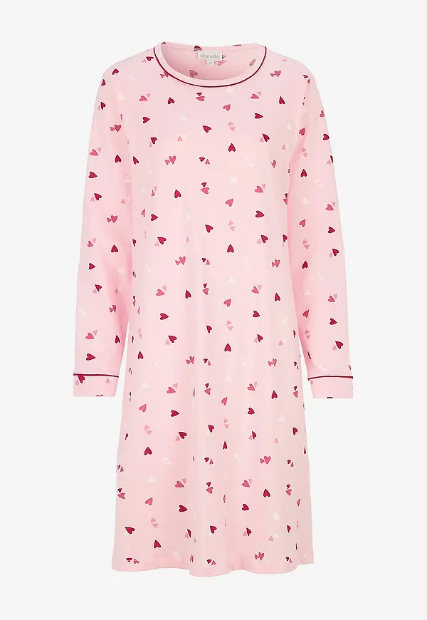 Damella - Nattlinne Nightdress long sleeve - Rosa