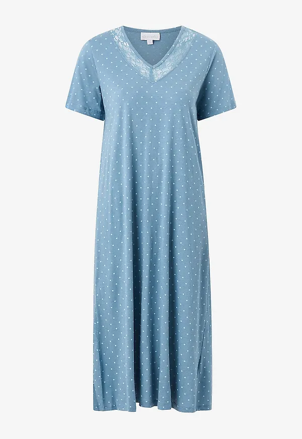 Damella - Nattlinne Nightdress short sleeve - Blå